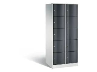 lockerkast 1950x770x640mm 2x5 vakken RAL7035 front RAL7021 sokkel - 2