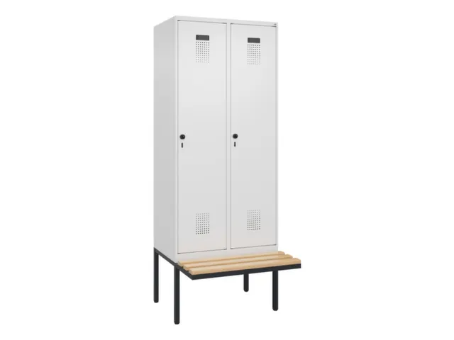 locker met bank,voor scheiding van kleding,HxBxD 2120x800x815mm,2vak