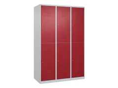 dubbeldekse locker,HxBxD 1850x1200x500mm,3x2vak.,vak B 400mm,cil.-slot