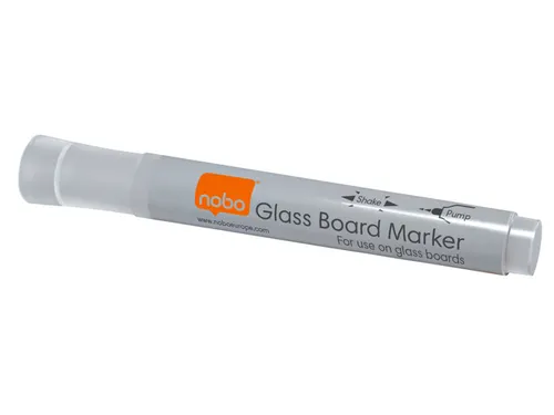 Viltstift Nobo glasbord wit 4 stuks