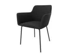 Bezoekersstoel 4Voeten Ronde Buis Donkergrijs Zwart