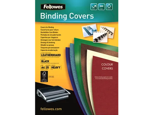 Voorblad Fellowes A4 lederlook zwart 25 stuks