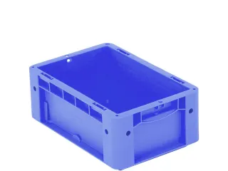 Euronorm Stapelkrat Pp Hxlxb 120X300X200Mm Wanden/bodem Gesloten Blauw - 2