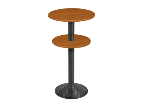 statafel,HxØ 1100x600mm,rond,schotelvoet zwart,blad kersenboom,2e bla