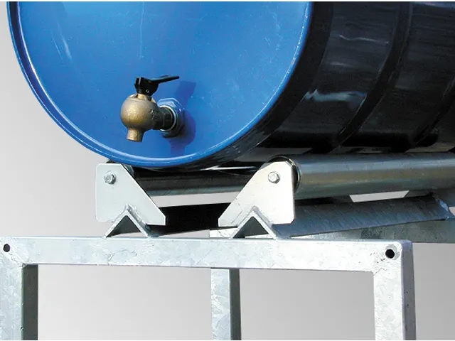 vatenbok,v. 2x200l vat,steun m. rollen,HxBxD 350x1230x650mm