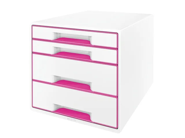 Ladenblok Leitz WOW Cube 4 laden wit/roze