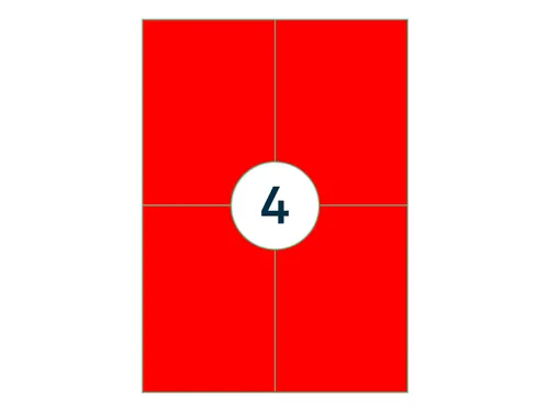 Etiket 105x148mm Fluor Rood 100 Vel