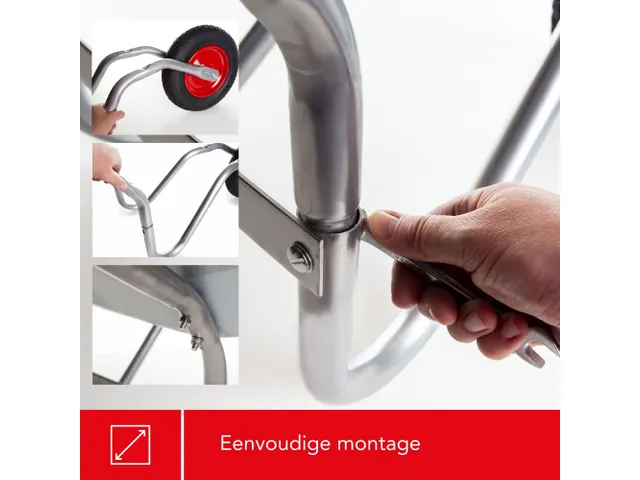 Kruiwagen 85 Liter gegalvaniseerd staal Grijs pneumatisch wiel