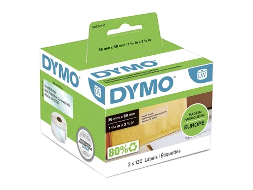 Etiket Dymo 99013 Labelprint Eurolabel 36x89mm Transparant S0722410