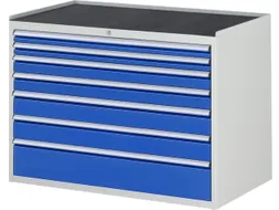 ladekast 825x1145x650mm 7laden cilinderslot RAL7035 RAL5010 metaal