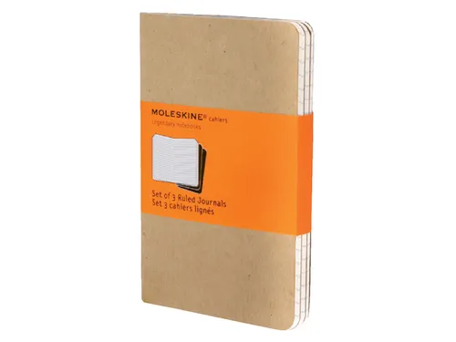 Schrift Moleskine 90x140mm lijn 128 pagina's pocket kraft
