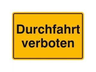 verbodsbord,Doorrit verboden,aluminium gemerkt,gemoffeld,geel/zwart - 1
