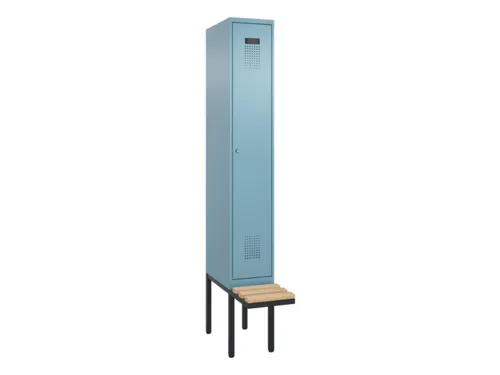 locker met bank,voor scheiding van kleding,HxBxD 2120x300x815mm,1vak