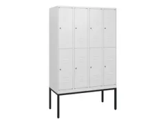 dubbeldekse locker,HxBxD 1950x1200x500mm,4x2vak.,vak B 300mm,cil.-slot