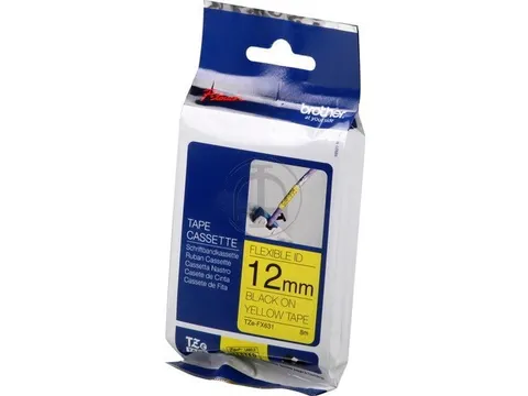 Lettertape Brother Tze-Fx631 12Mm zwart op geel