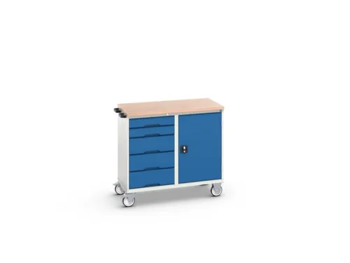 montagetafel 980x1050x600mm multiplexblad 5 laden kast front RAL5010