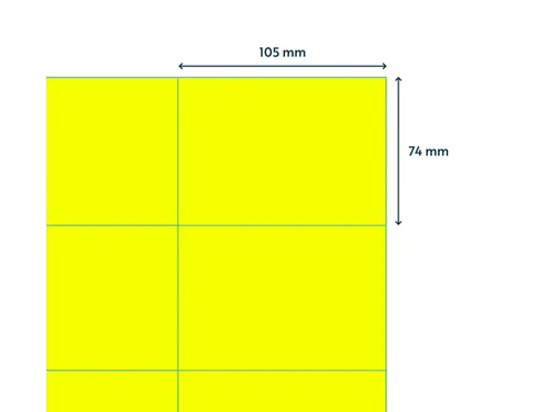 Etiket 105x74mm Fluor Geel 100 Vel