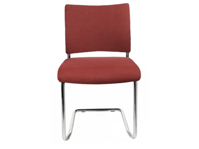 Bezoekersstoel Bordeauxrood Zitting Stof 450x480x450mm Sledeframe