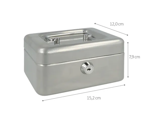 Coffret à monnaie westcott 152x120x79mm argent, insert en plastique a