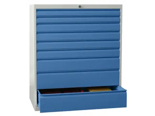 ladekast HxBxD 1200x1023x600mm 9laden RAL7035 front RAL5012 - 2