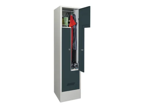 Z-garderobekast,HxBxD 1850x400x500mm,vak B 400mm,RAL7035,front RAL7016