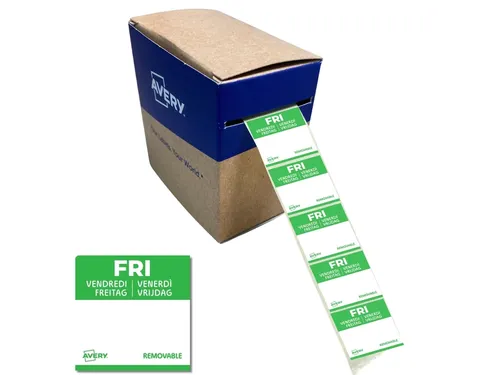 Etiket Avery HACCP vrijdag groen 25x25mm 1000 stuks