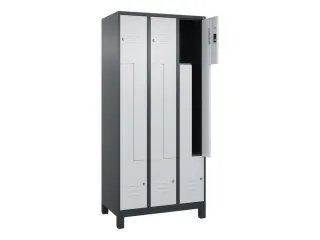Z-garderobekast,HxBxD 1950x900x500mm,vak B 150/300mm,cil.-slot,voeten - 2