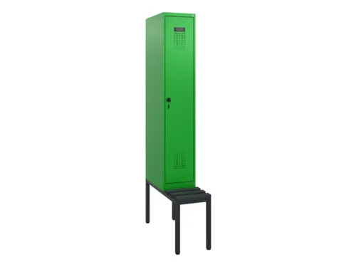 locker met bank,HxBxD 1950x300x815mm,1vak,vak B 300mm,draaigrendel