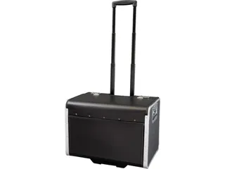 Trolley pilotenkoffer Alassio PARMA zwart imitatieleer. - 2