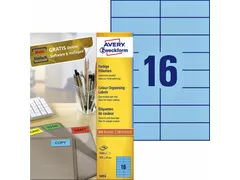 Gekleurde Etiketten Avery Zweckform 105x37mm Blauw 1600 stuks