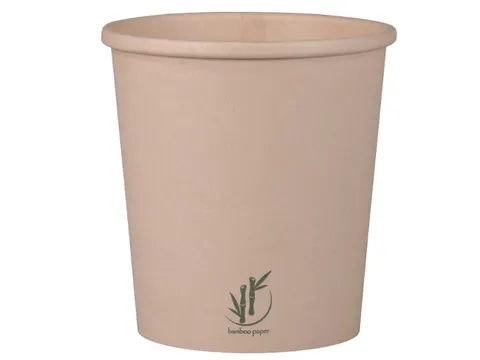 Soepbeker Naturel Bamboe met PE 400ml krimp 25 stuks
