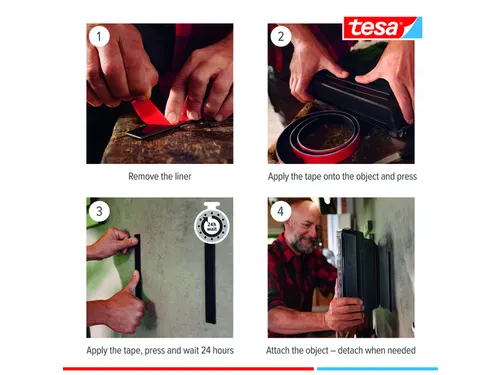 Klittenband tesa Ultra Power Lock Tape 100cmx25mm zwart