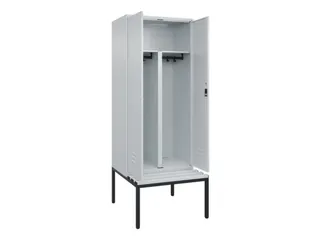 PBM-locker met bank,HxBxD 2120x800x815mm,2vak,vak B 400mm,cil.-slot - 2