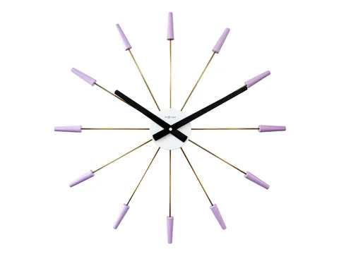 Wandklok NeXtime Plug Inn 58cm lavendel RVS