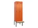 locker met bank,voor scheiding van kleding,HxBxD 2120x600x815mm,2vak
