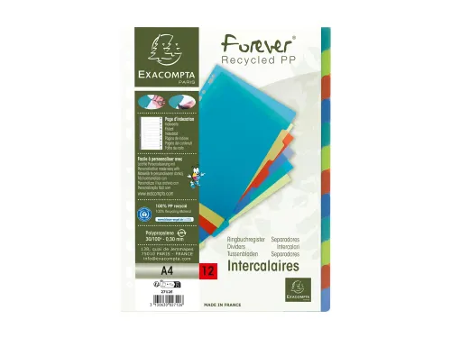 Tabbladen Exacompta A4 11-Gaats Forever 12-Delig Assorti Pp