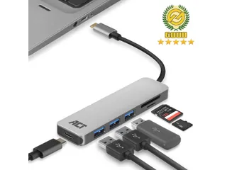 USB-C Hub 3.0 3x USB-A Cardreader PD - 9