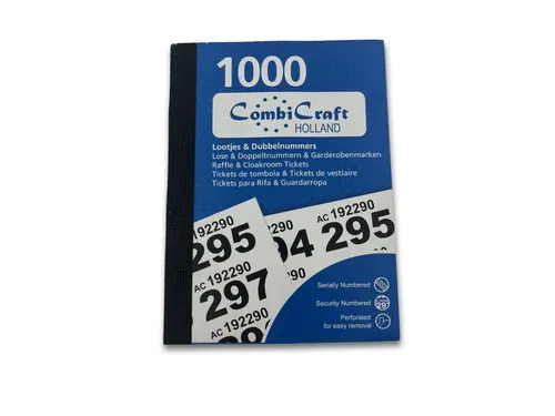 Nummerblok 1-1000 assorti 6 stuks
