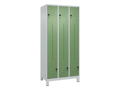 Z-garderobekast,HxBxD 1950x900x500mm,vak B 150/300mm,draaigrendel