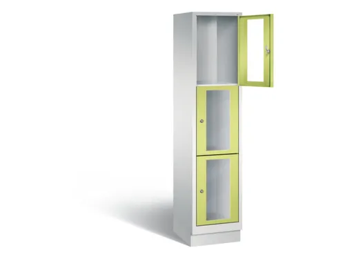 Lockerkast 1800x420x500mm 1x3 vakken Cilinderslot, Sokkel, RDS1108060