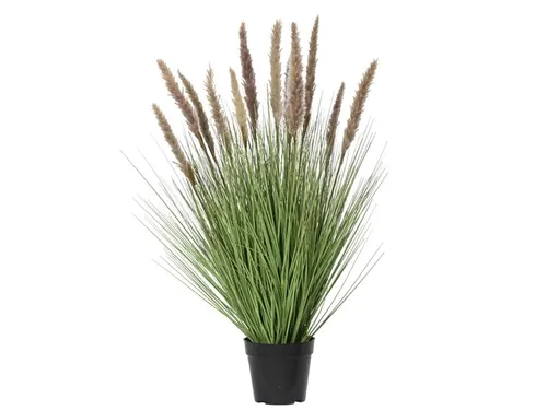 Kunstgras Everlands met pluimen 80cm bruin in pot