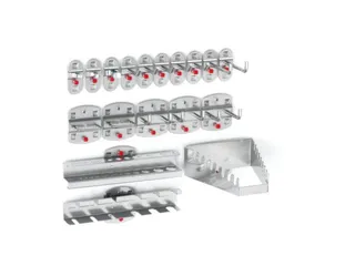 Haken Voor Geperforeerde Platen Assortiment 18-Delig Aluminium-Kleurig - 1