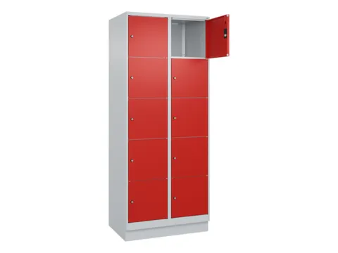 lockerkast,HxBxD 1950x800x500mm,2x5vakken,vak B 400mm,cil.-slot,sokkel