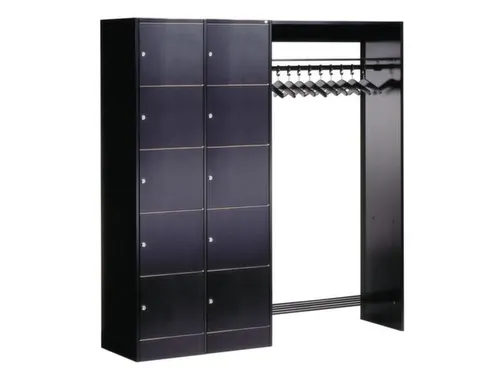 locker met kapstok,HxBxD 1950x1850x480mm,romp RAL7016,front RAL7016