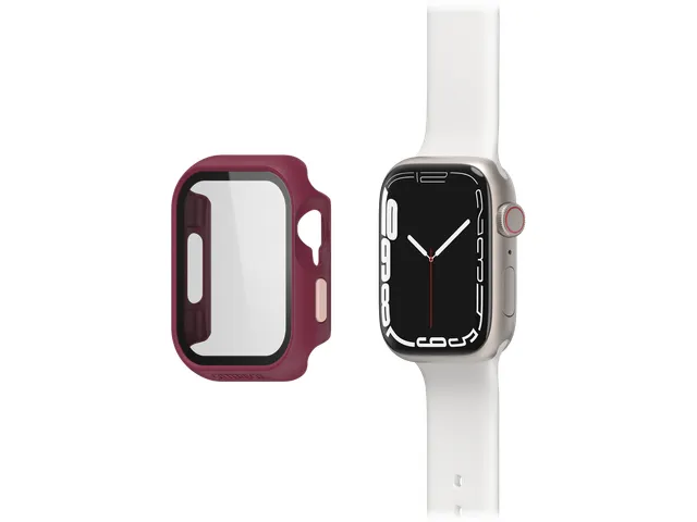 Case Eclipse Apple Watch Series 9/8/7 45mm bessen roze screenprotector