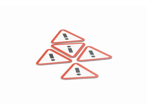 Magneetvel Symbool Attention 35x40mm Rood/Wit