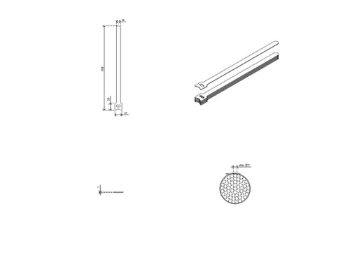 Addit Kabelbinders klittenband 12x250mm Zwart 10 stuks