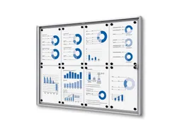 Vitrinebord Quantore voor binnen 8x A4 zilver