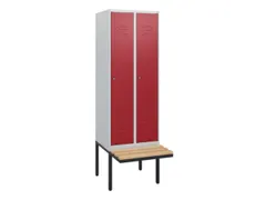 locker met bank,HxBxD 1950x600x815mm,2vak,vak B 300mm,cil.-slot