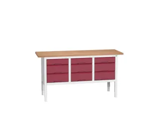 werkbank,HxBxD 830-930x1750x600mm,multiplexblad,uitrusting: 6lades - 1